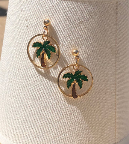 Gold Mini Palm hoops