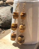 Mini Bamboo barrels dangle earrings